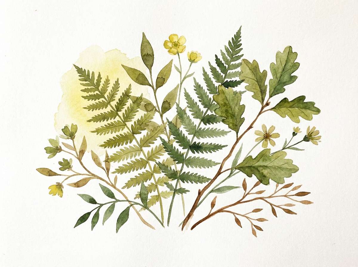 watercolor botanical study