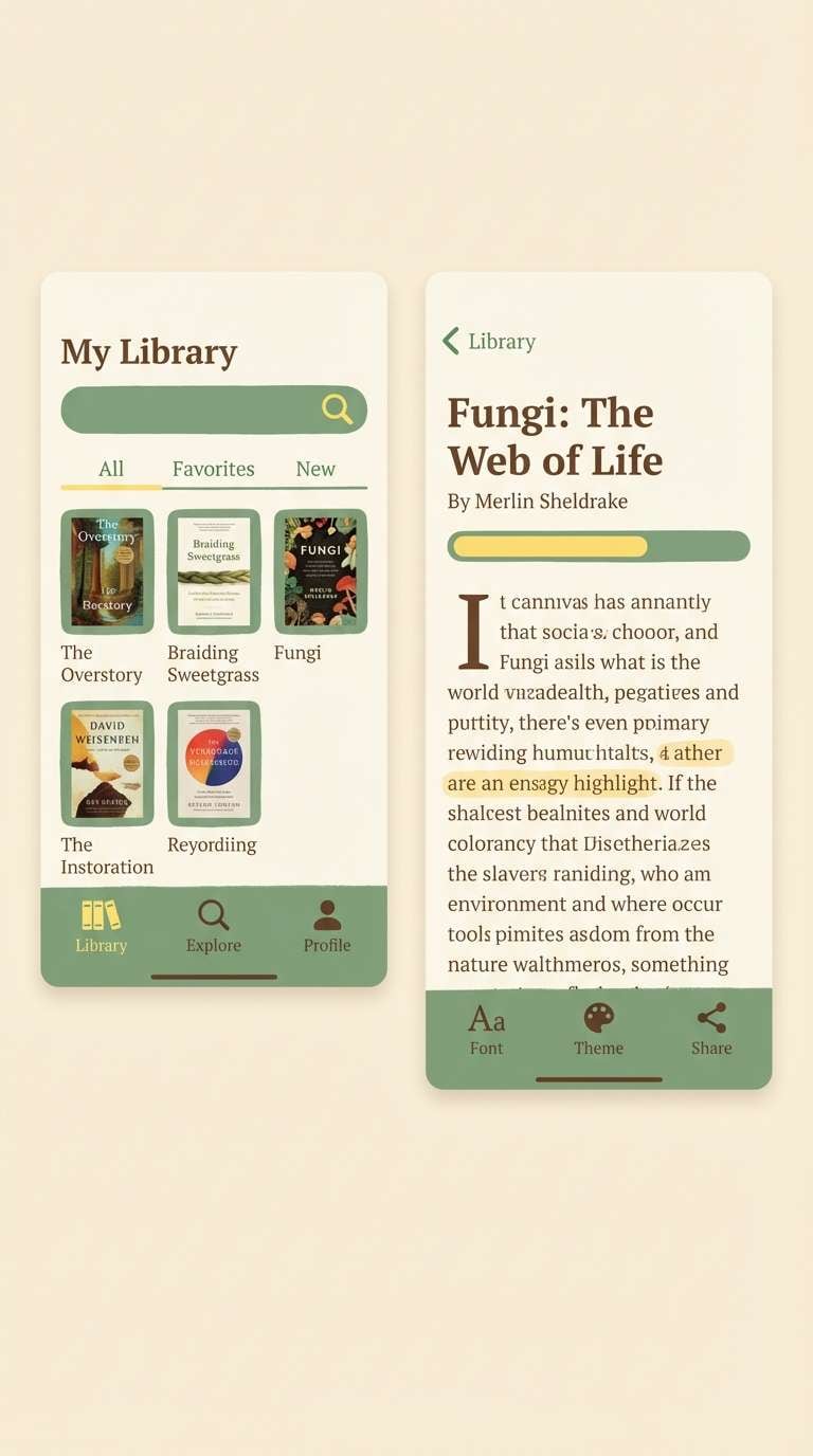 reading app ui