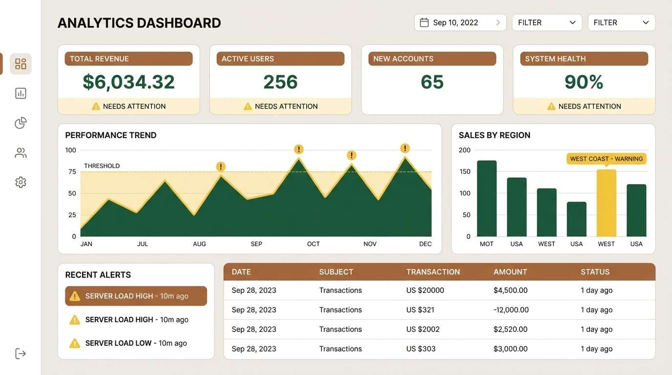analytics dashboard screen