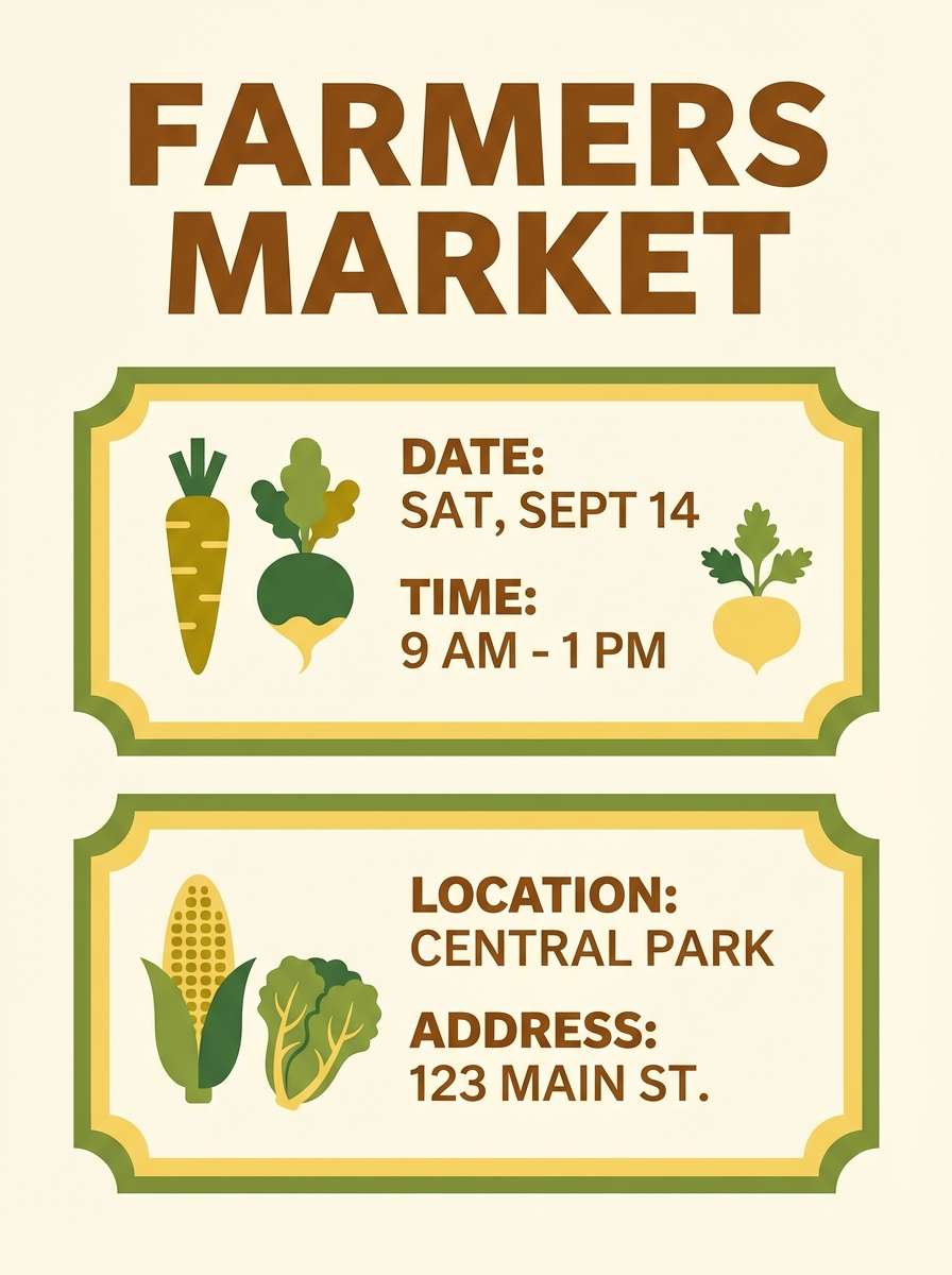 farmers market event flyer