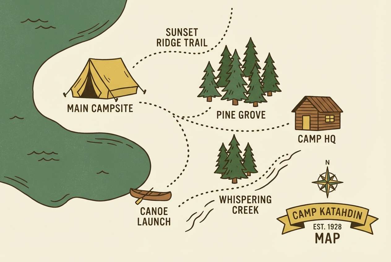 illustrated camp map