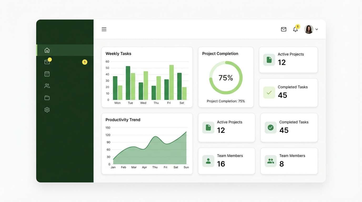 productivity dashboard ui