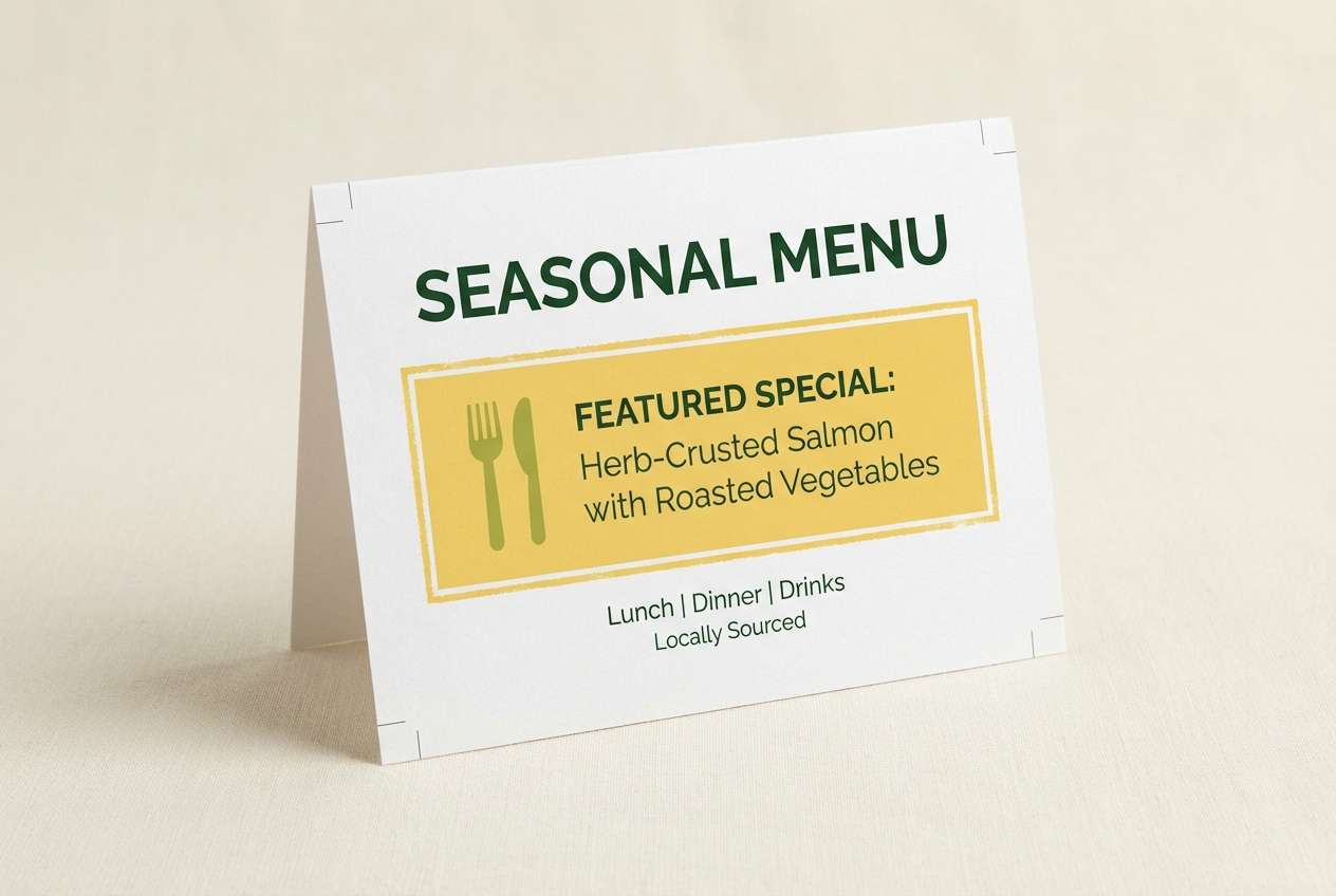 restaurant table tent