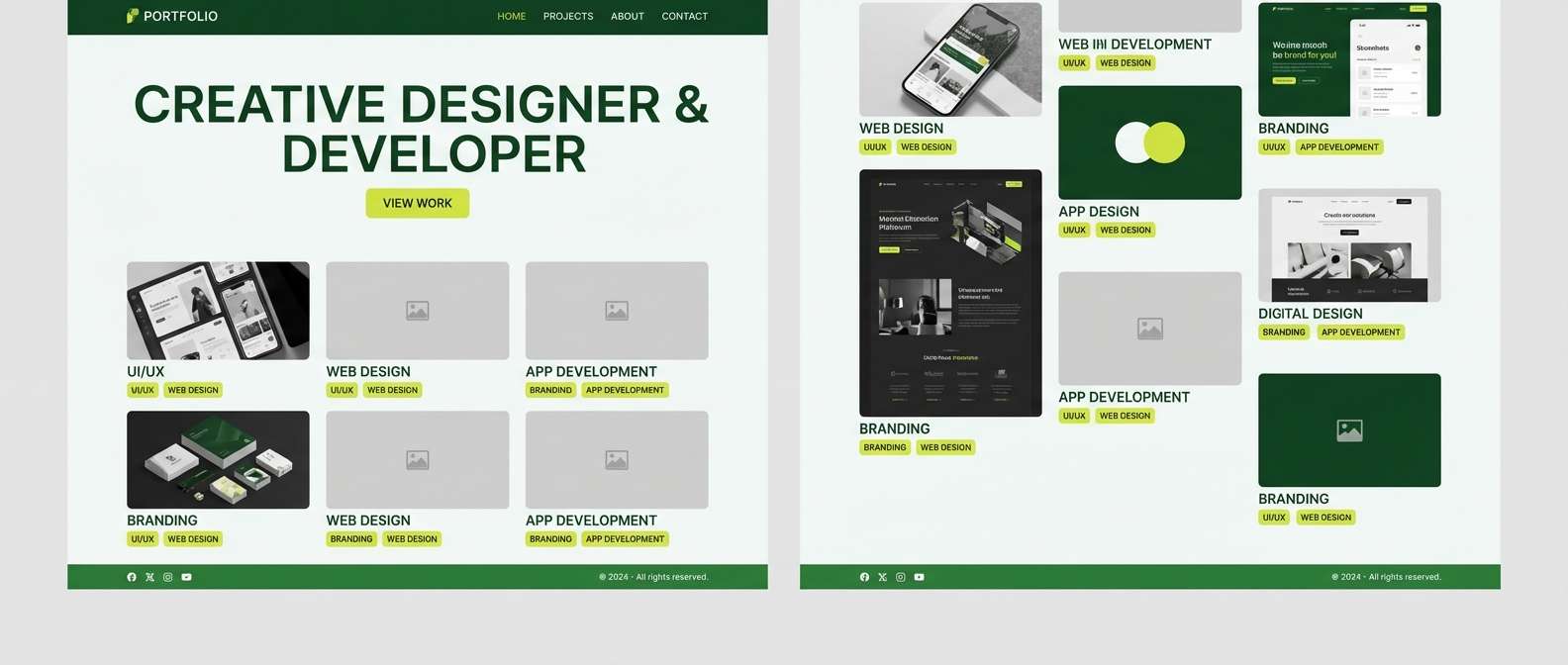 portfolio website ui