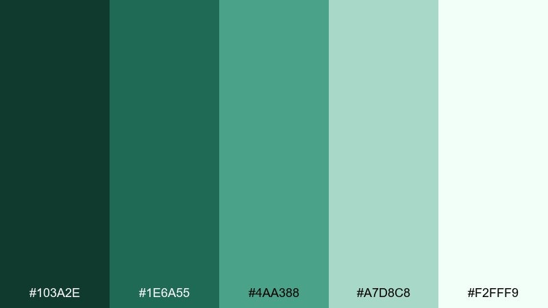 greenhouse glass color palette with hex codes