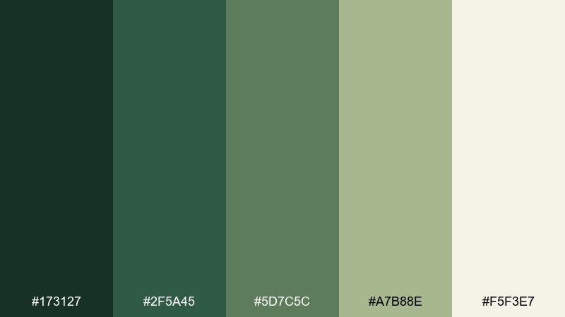 greenroom editorial dollar bill color palette with hex codes