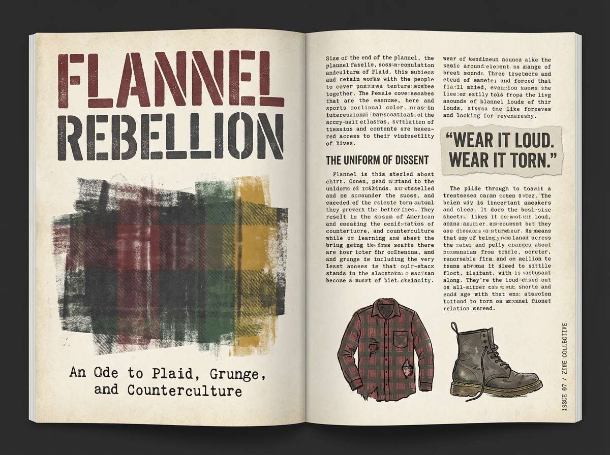 grunge zine layout spread