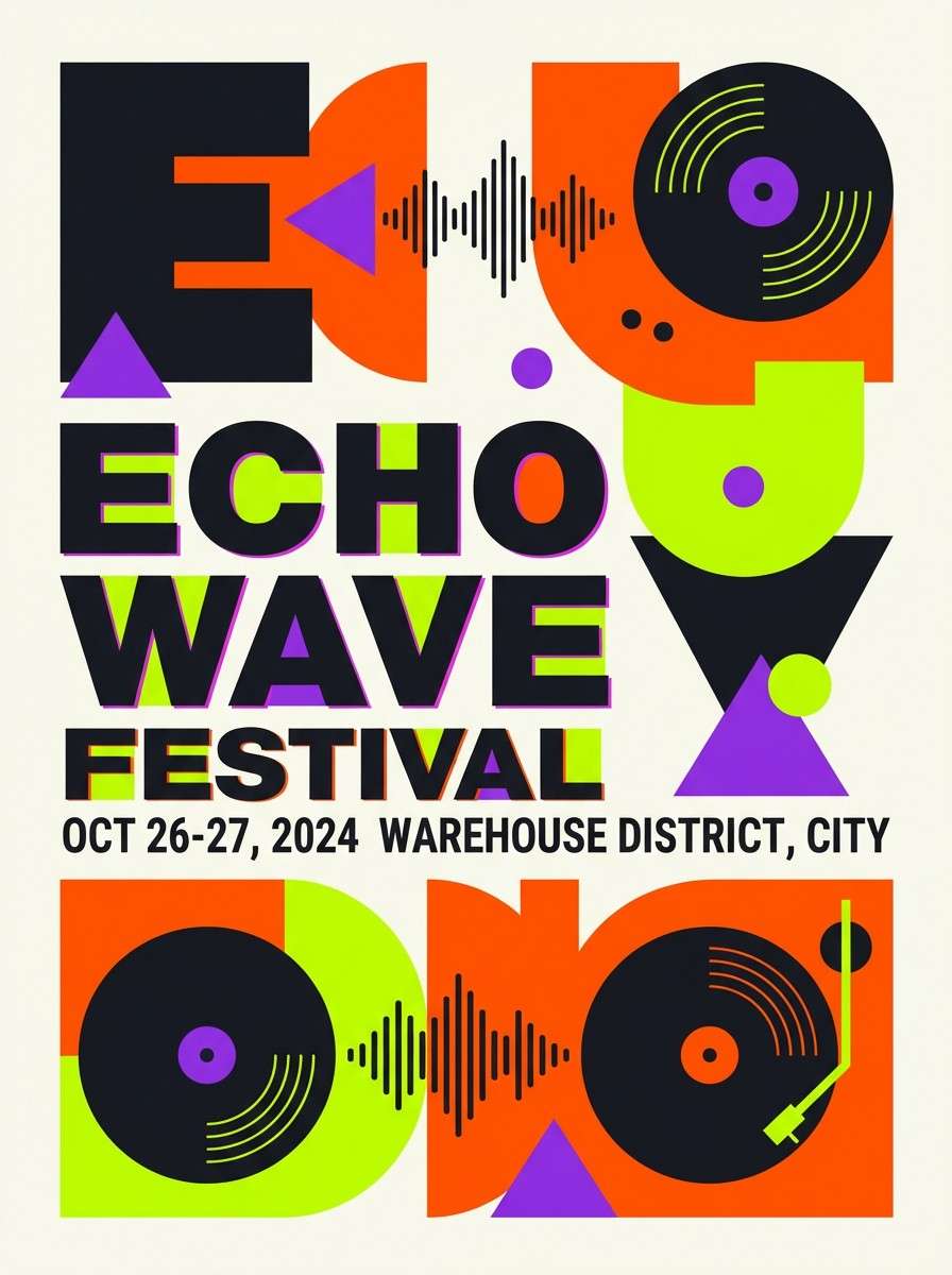 neon music event poster