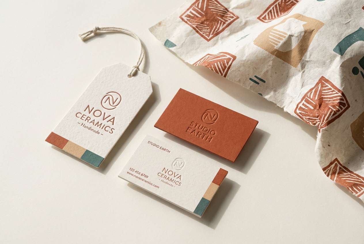 handmade branding in ceramic hues
