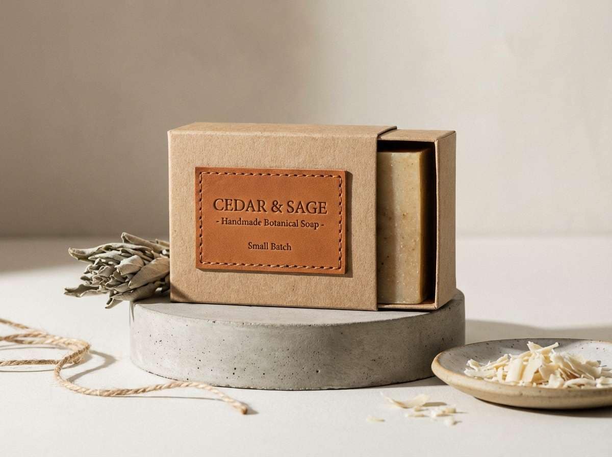 rustic label for handmade candle