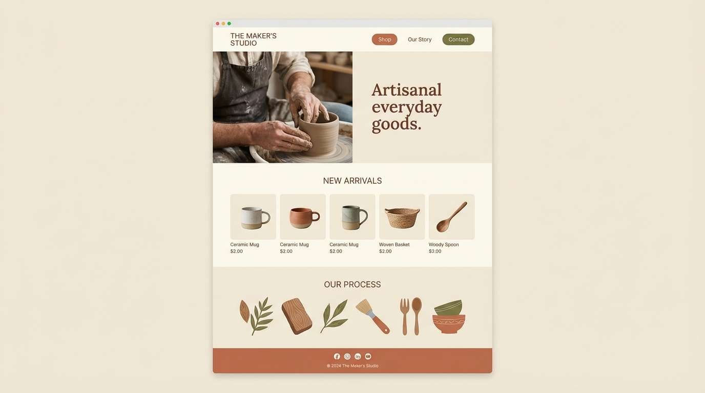 handmade landing page