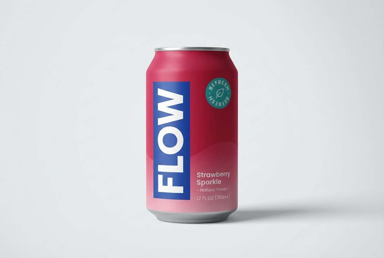 pink soda can packaging