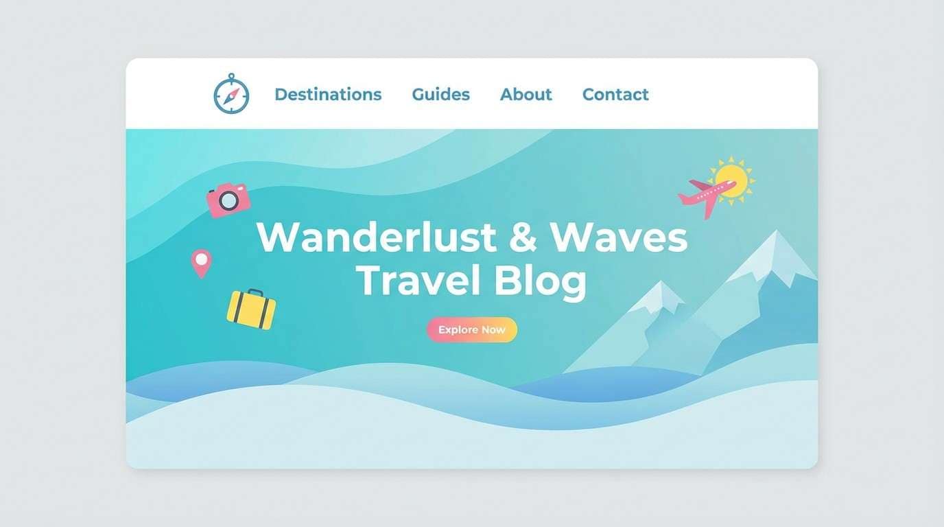 travel header in lagoon blues