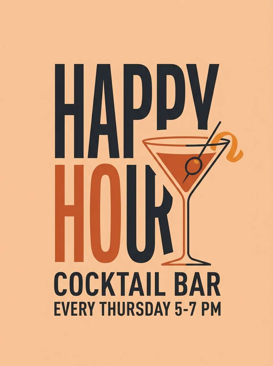 happy hour poster design