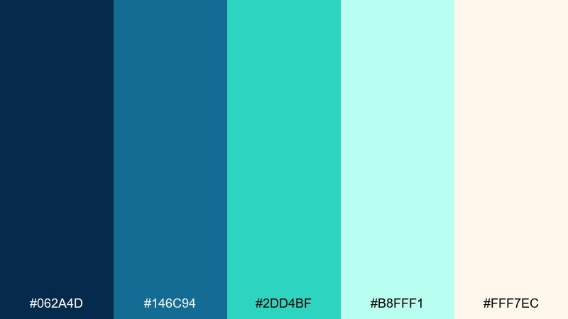 harbor breeze blue mint green color palette with hex codes