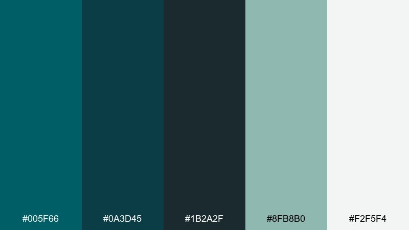 harbor depths dark cyan color palette with hex codes