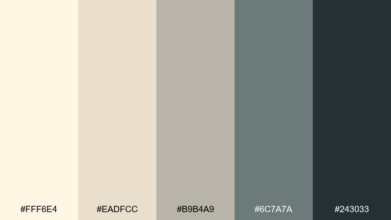 harbor driftwood cosmic latte color palette with hex codes