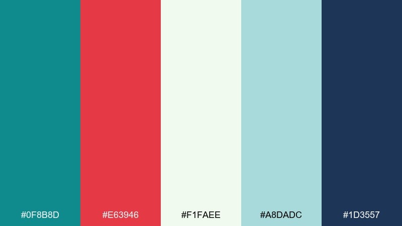 harbor ember color palette with hex codes