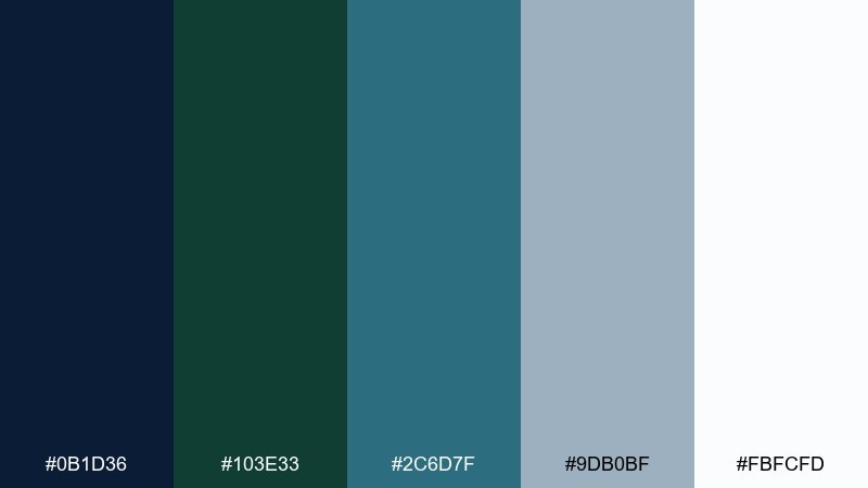 harbor fog color palette with hex codes