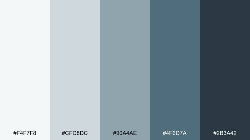 harbor mist sea color palette with hex codes