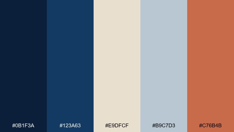 harbor navy nautical color palette with hex codes