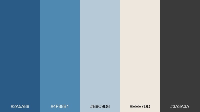 harbor neutrals french blue color palette with hex codes