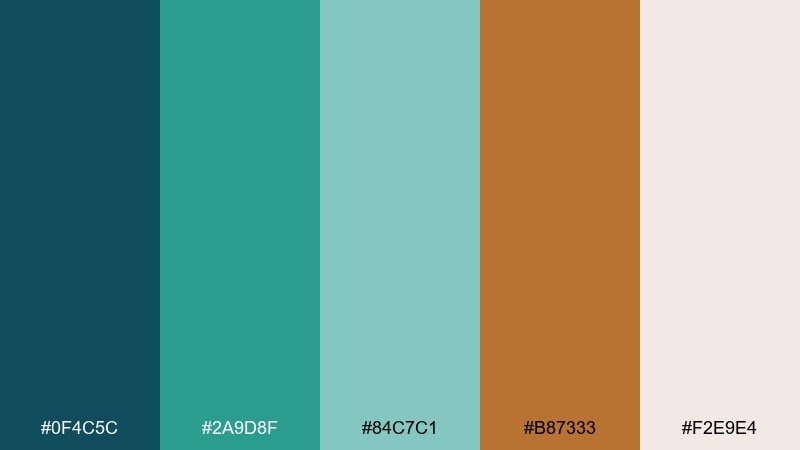 harbor patina blue copper color palette with hex codes