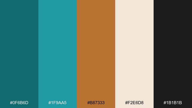 harbor patina teal copper color palette with hex codes
