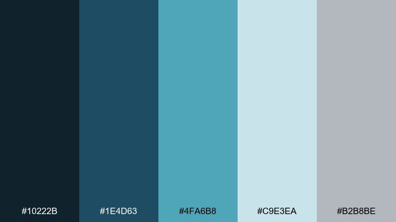 harbor slate aquarium color palette with hex codes