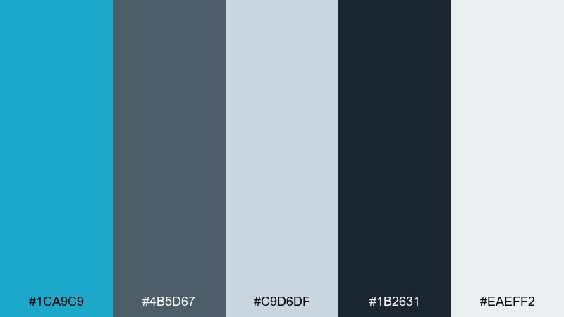 harbor slate pacific blue color palette with hex codes