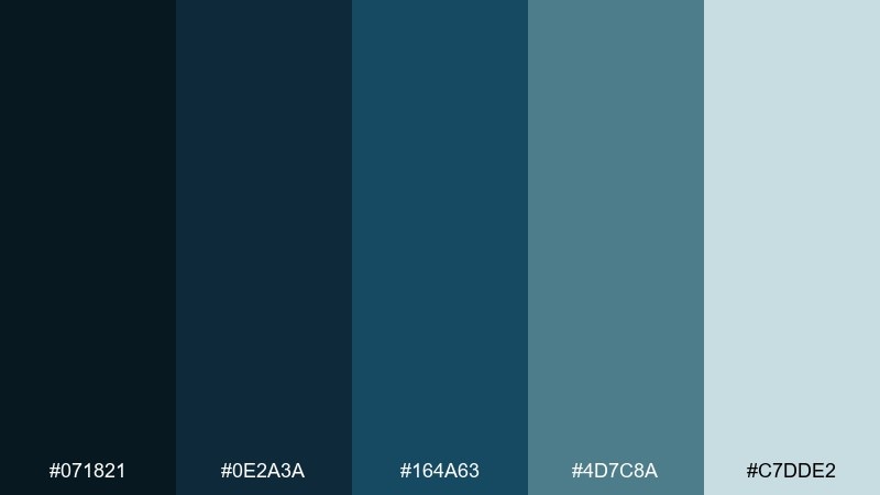 harbor storm blue thunderstorm color palette with hex codes