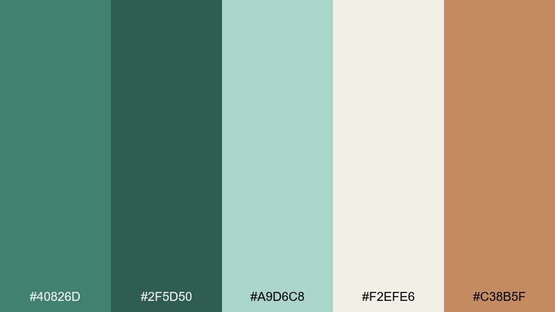 harbor viridian viridian color palette with hex codes