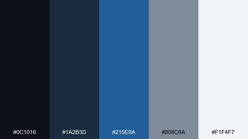 harborline branding black blue gray color palette with hex codes