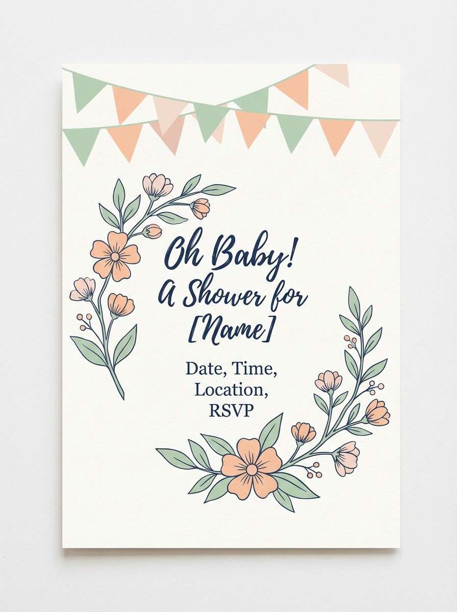 pastel baby shower invitation