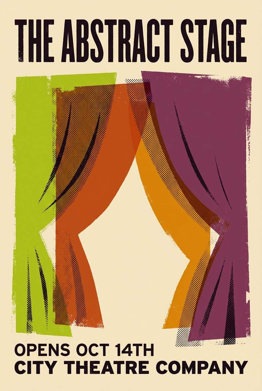 vintage theatre poster in green