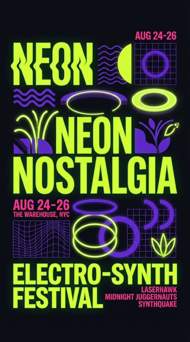 neon music poster in lime