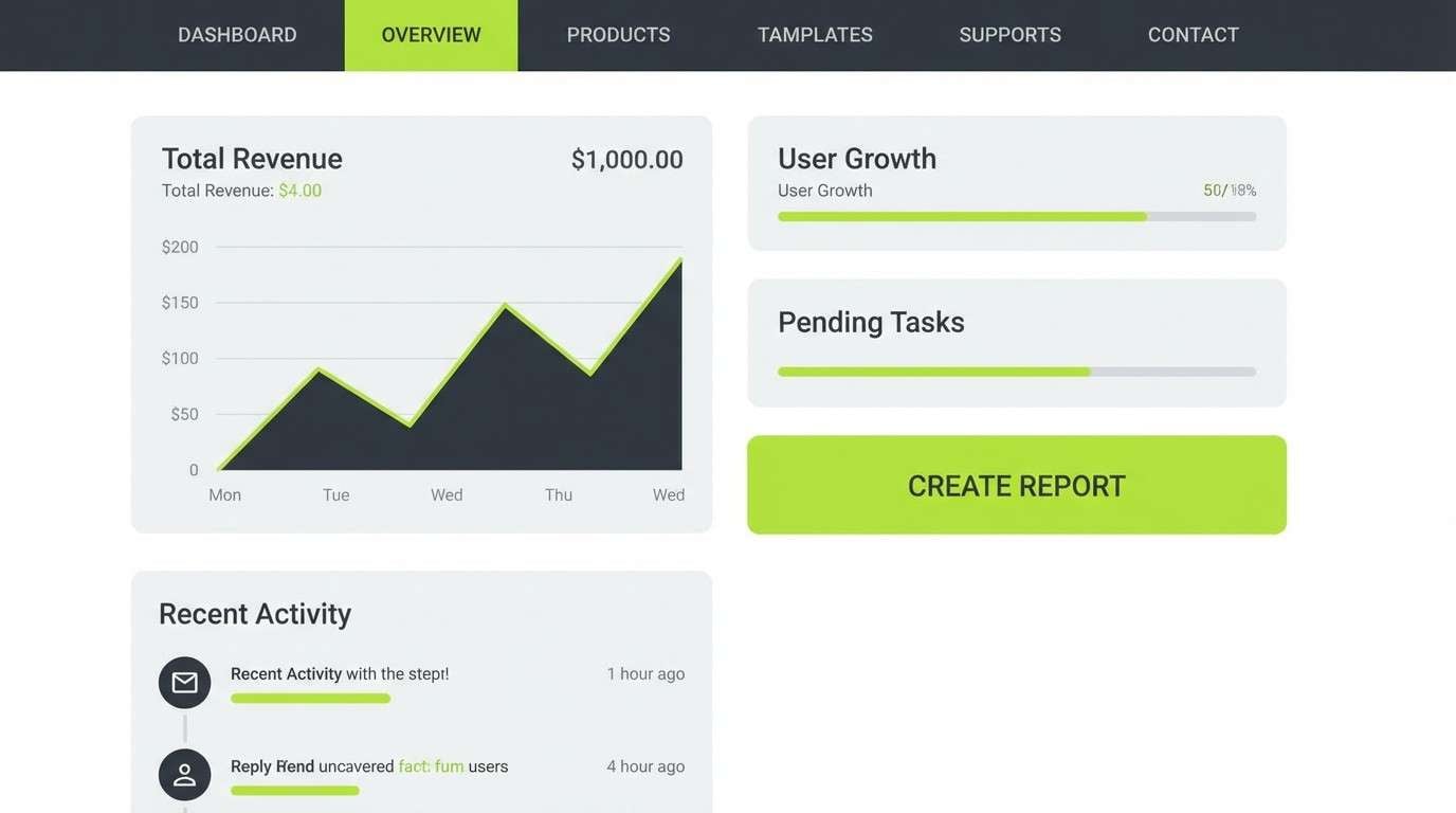 saas dashboard with lime accent