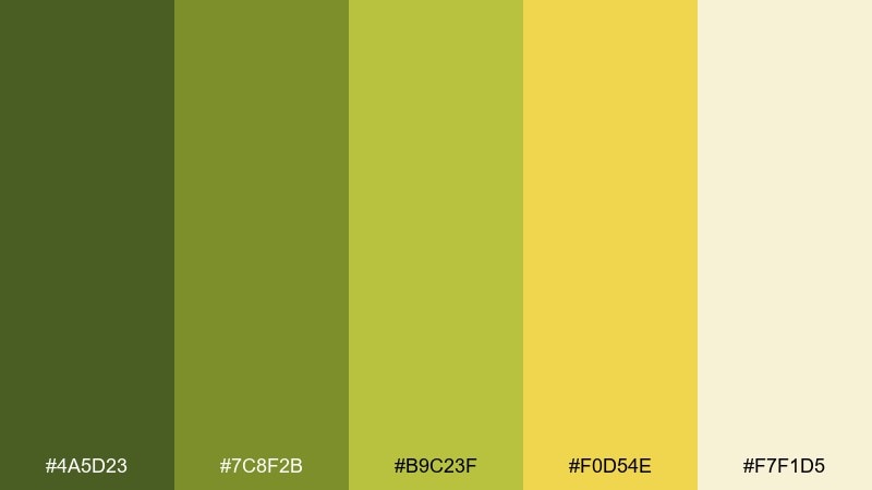 harvest lime green yellow color combination with hex codes