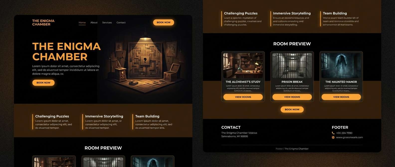 escape room landing page