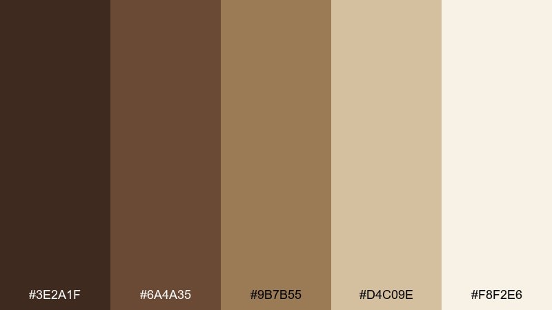 hazelnut glaze coffee color palette with hex codes