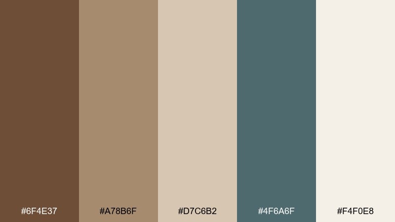 hazelnut harbor coffee brown color palette with hex codes