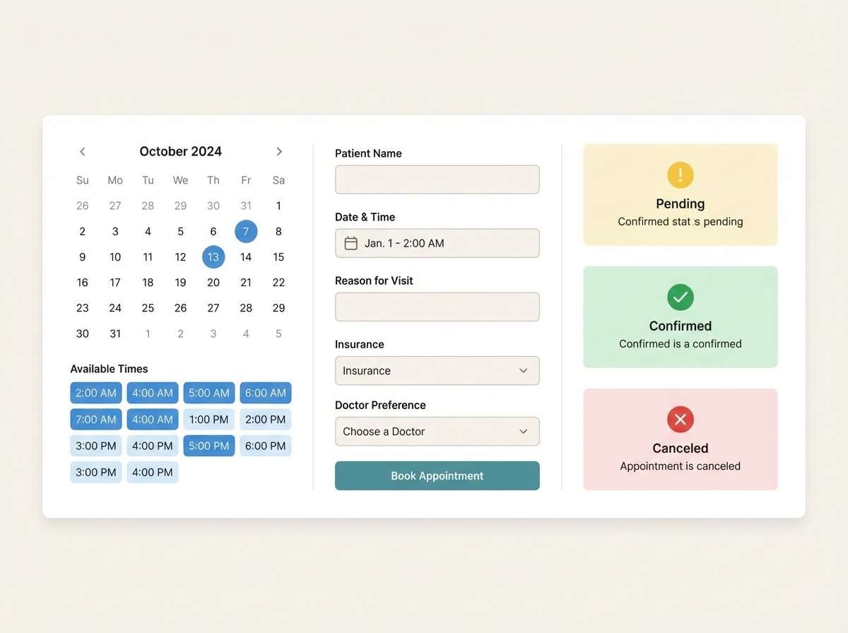 health appointment ui