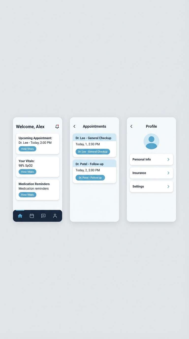 calm healthcare app ui