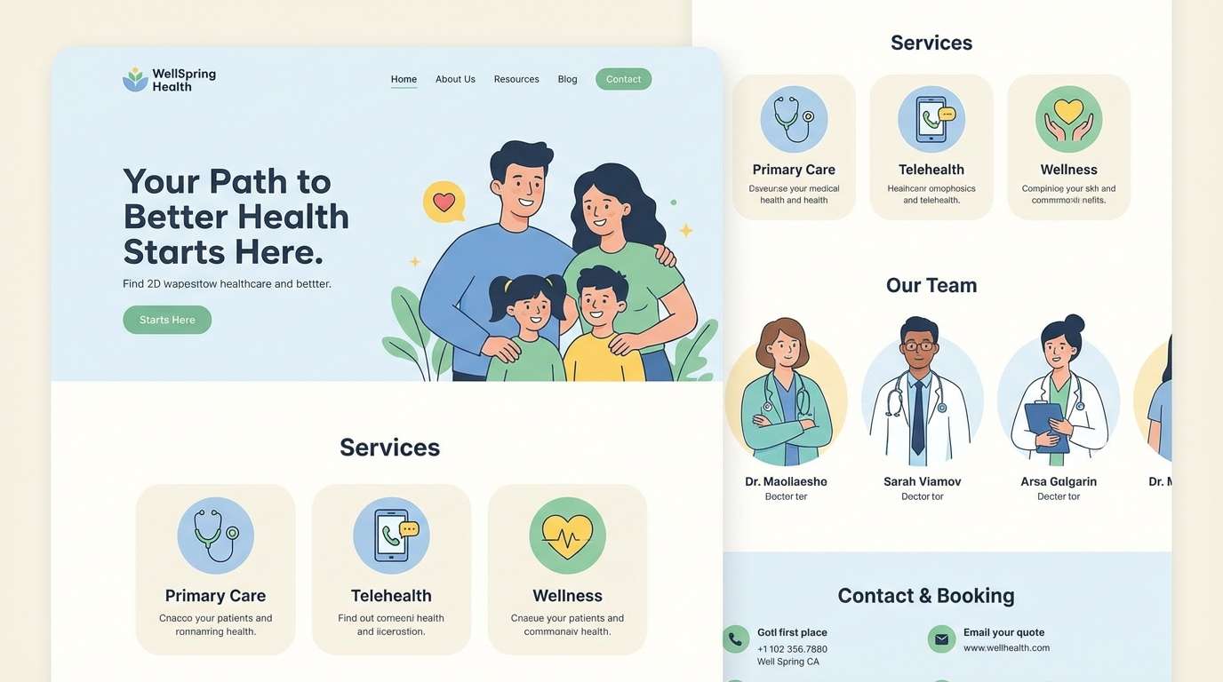healthcare website homepage