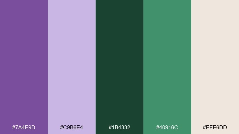 heather spruce cabin color palette with hex codes