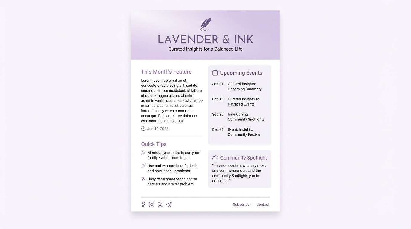 wellness newsletter layout