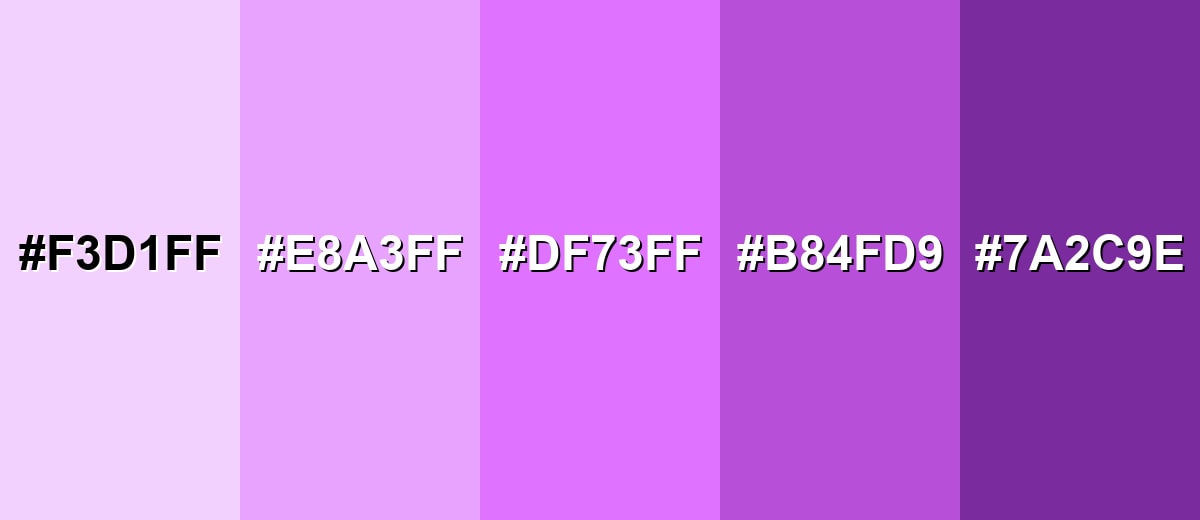 shades and variations of heliotrope-color