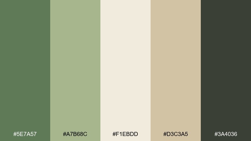 herb garden neutrals color palette with hex codes