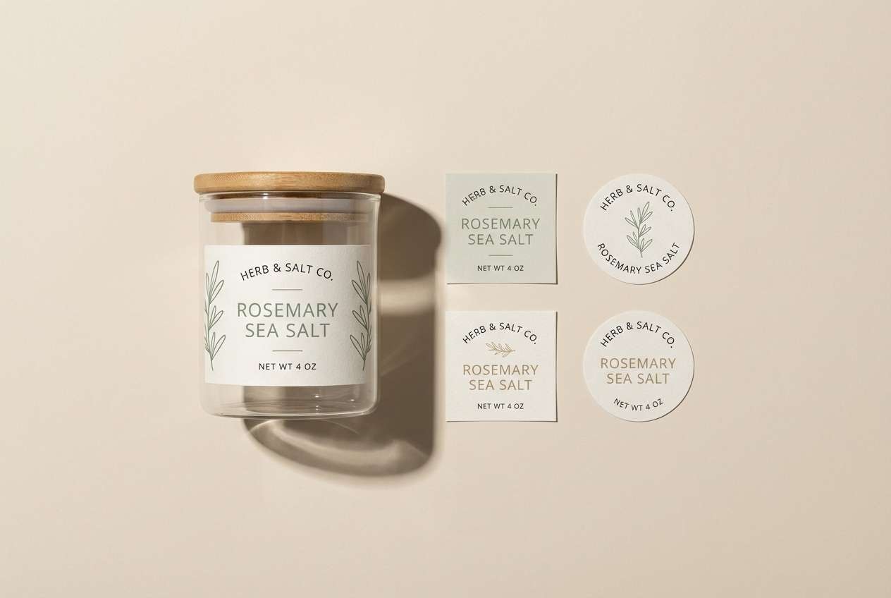 herb label packaging mockup