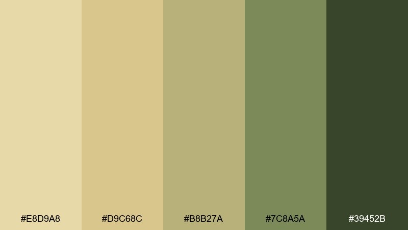 herbal harvest straw color palette with hex codes